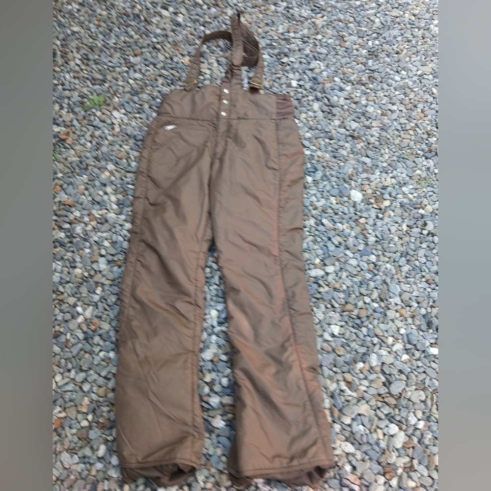 Gerry Nylon Ski Snow Pants Bib Overalls Mens XLarge Brown